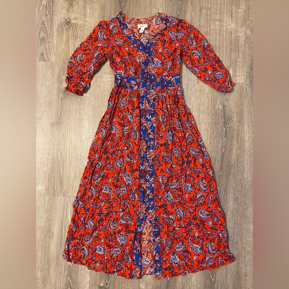 Japna Vibrant Floral Rayon Maxi Dress